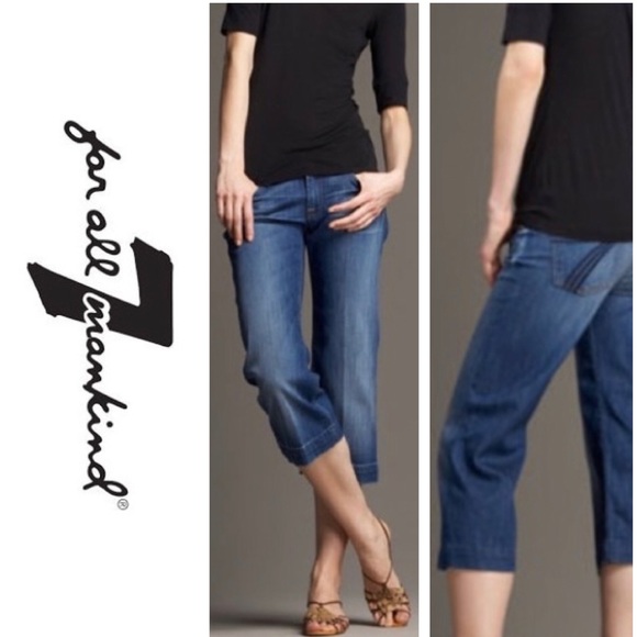 7FAM ~ Crop Dojo Dark Wash Stretch Jeans - Picture 8 of 8